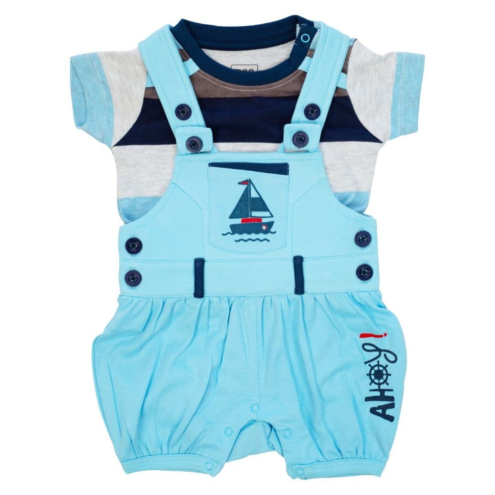 Mee Mee Baby Shirt and Dungaree Set Blue